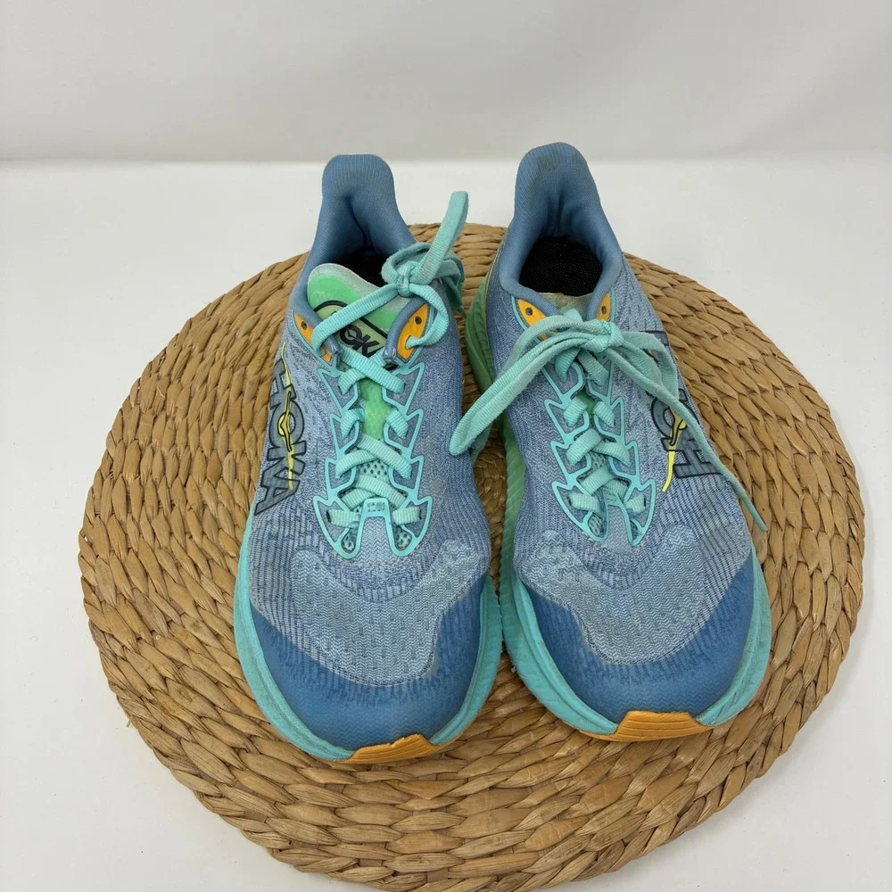 Hoka‎ Mach 6 Blue Green Running Shoes Sneakers Womens Size 6 Casual Athletic Gym